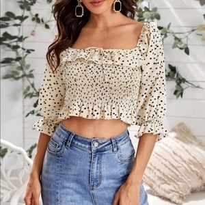 Puffy Sleeve Cropped Top